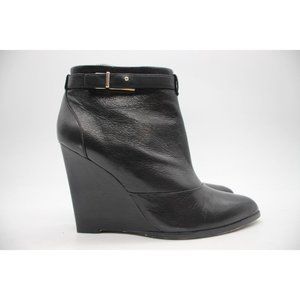Coach Melody Ankle Boots Women's 8.5 B Black Leather Buckle Strap Wedge Booties